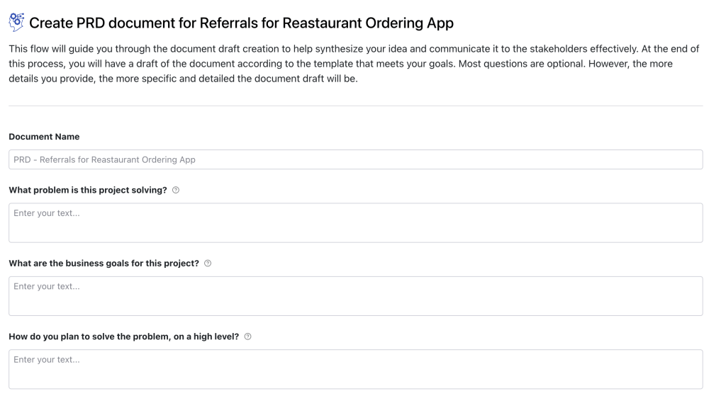 Answer the questions that guide you through document creation