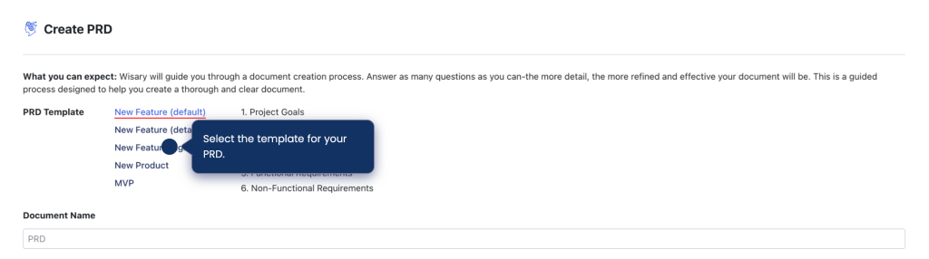 Select Document Template