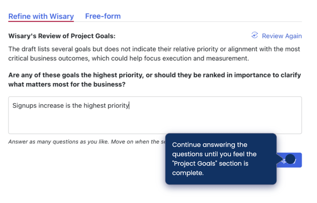 Refine the Document Section
