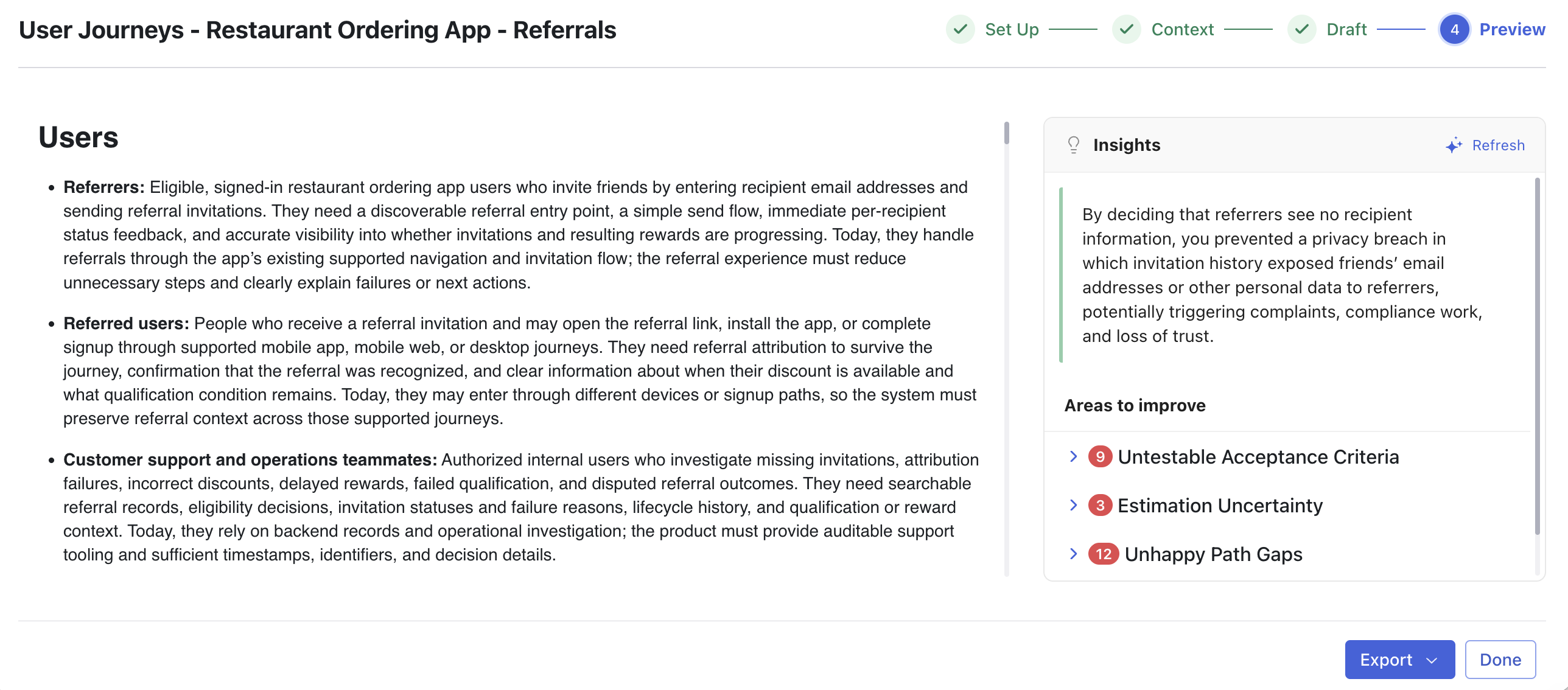 Preview, Check Insights, and Export